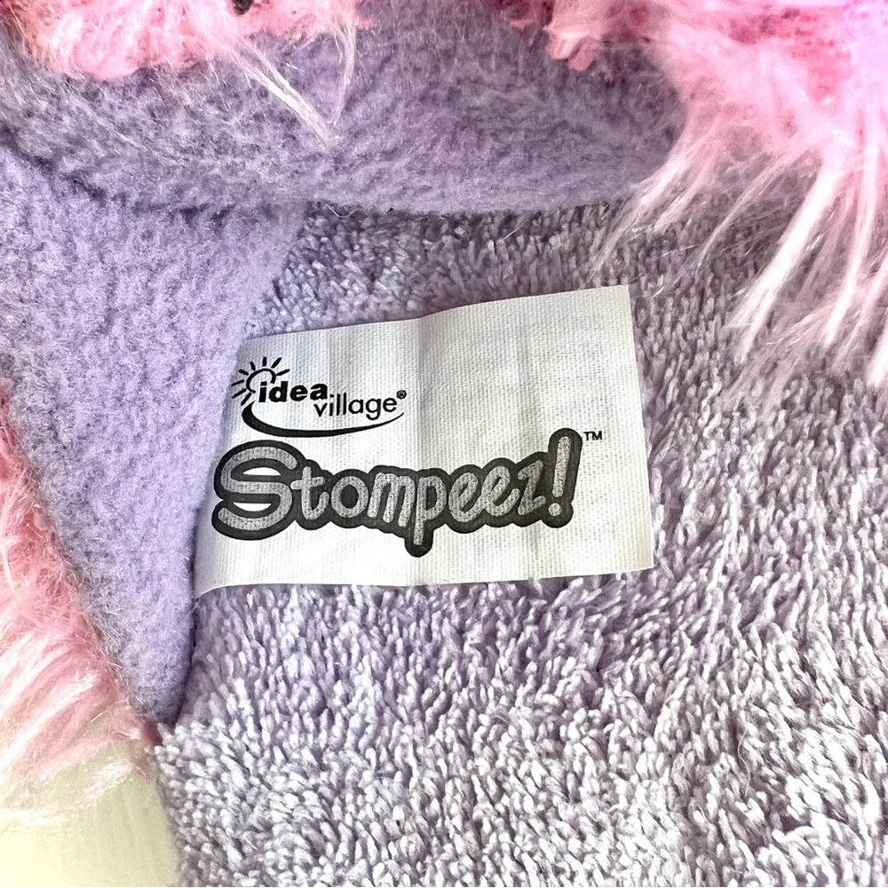 Stompeez Kids Unicorn Slippers Purple & Pink Size Medium Plush Slipper Shoes
